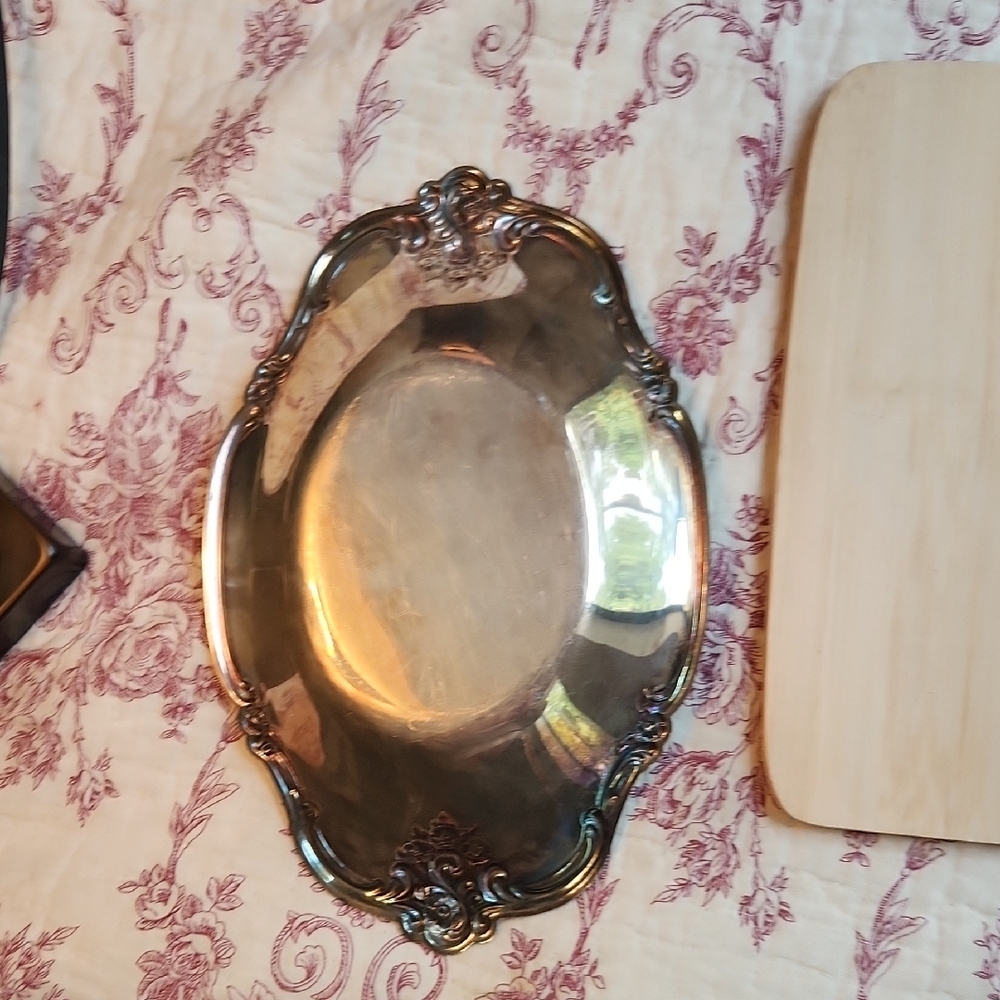 Vintage Silver Plated Small Trinket Tray Candy Dish Floral - Picture 3 of 10
